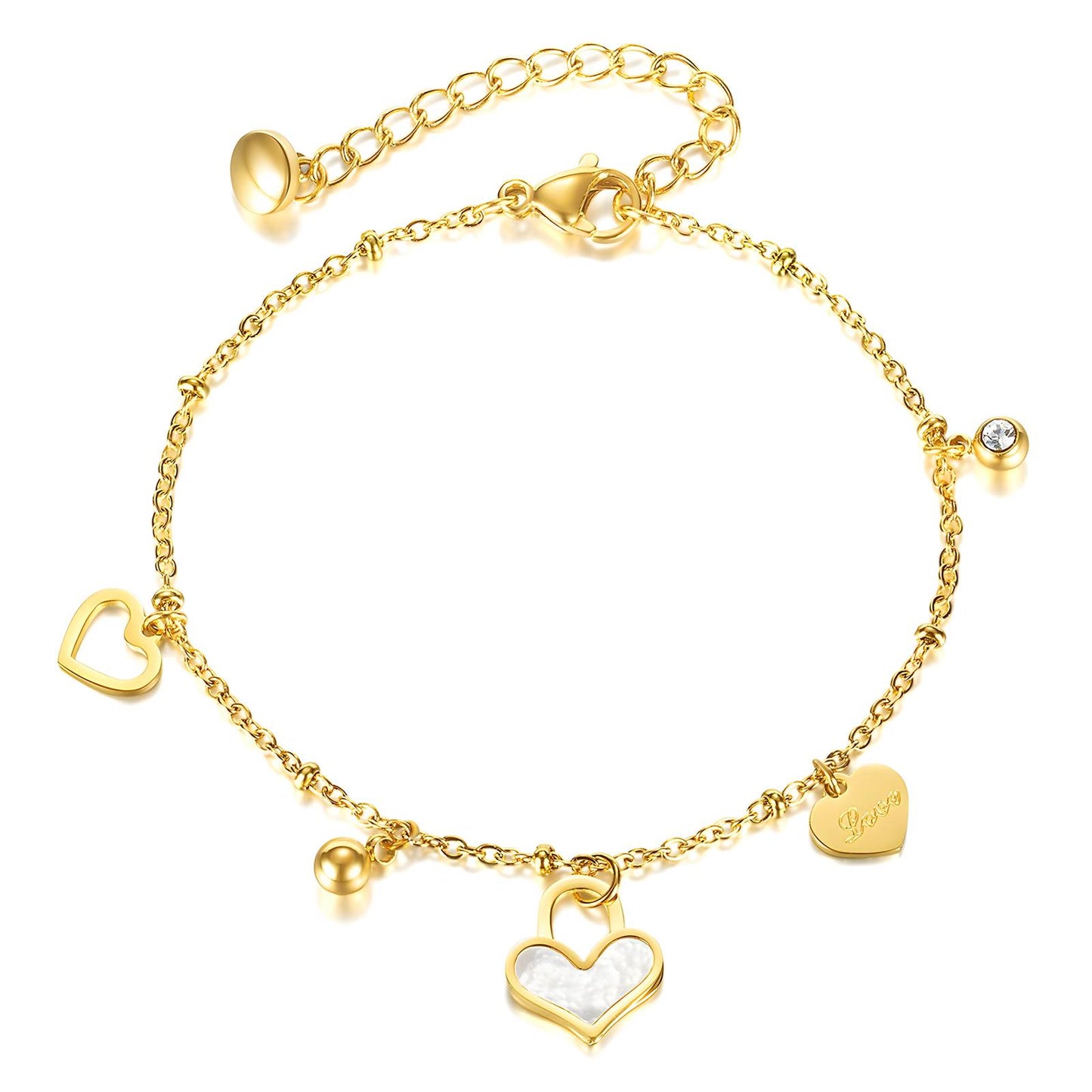 Hearts Charm Bracelet