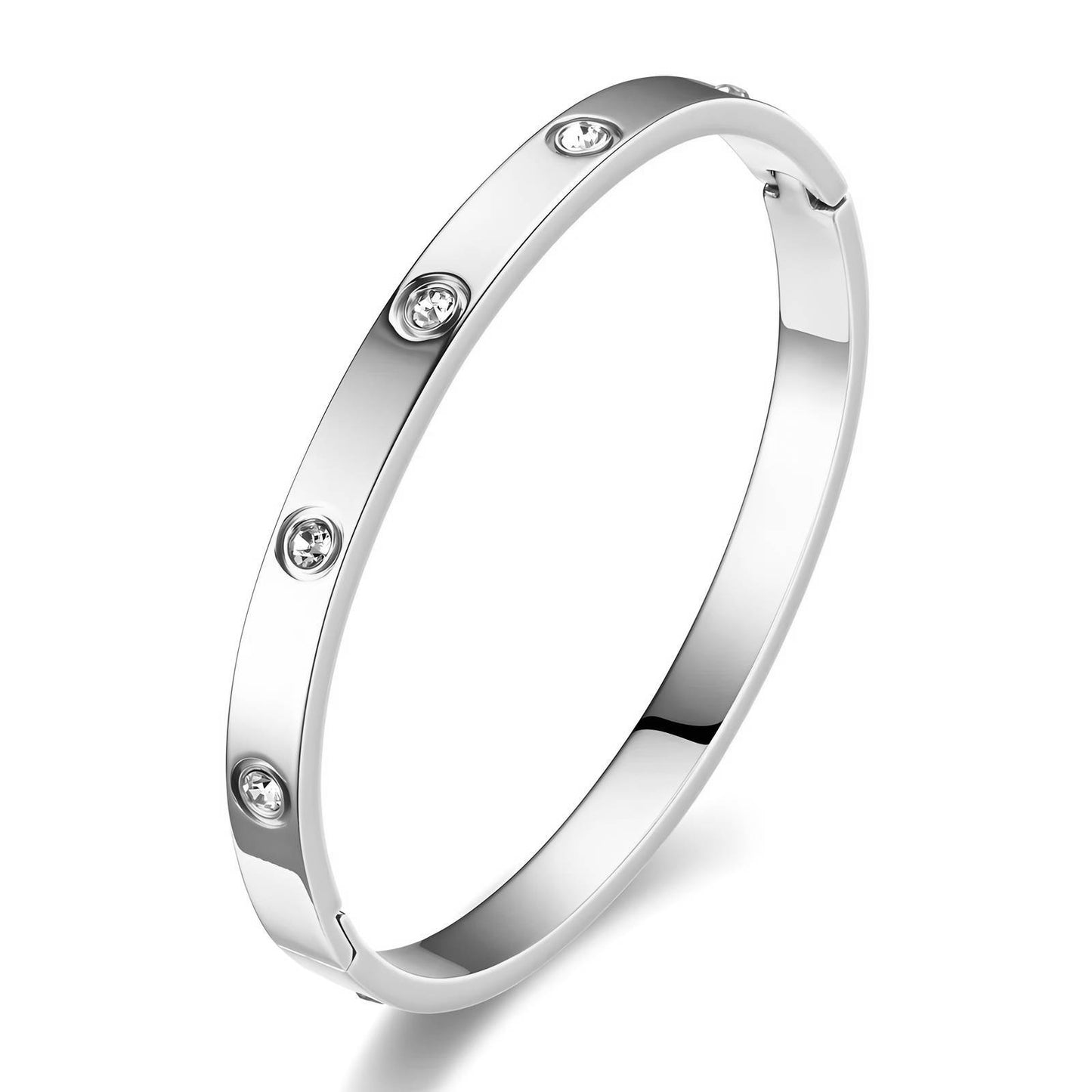 Zirconia Classic Silver Bangle