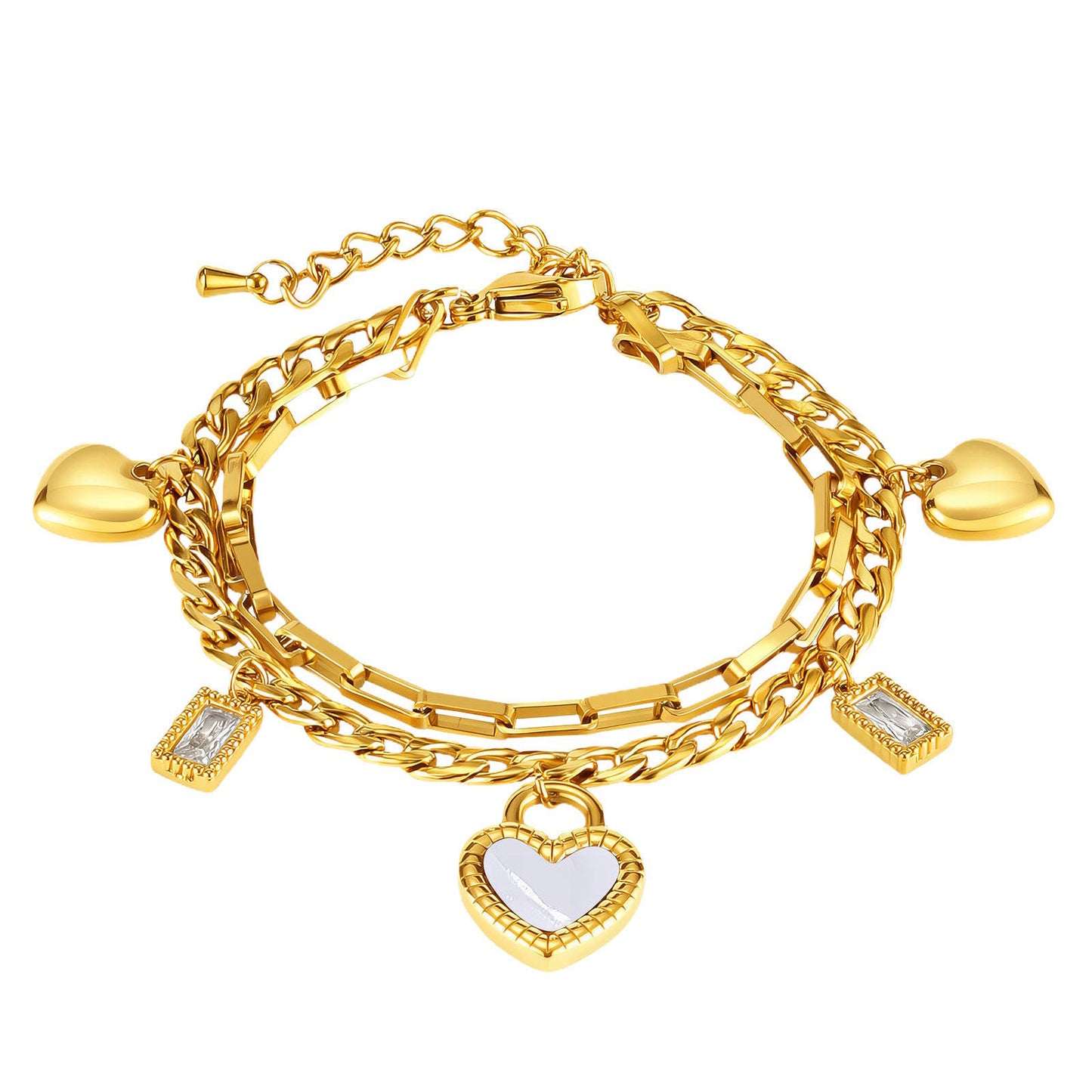 Layered Heart Bracelet