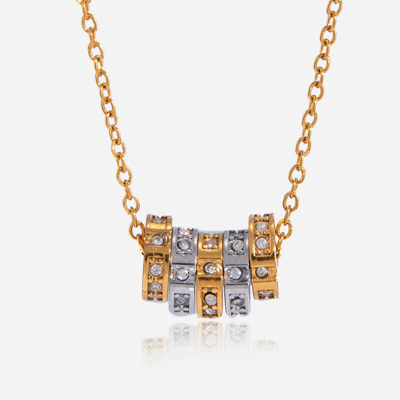 Dual Tone Barrel Necklace