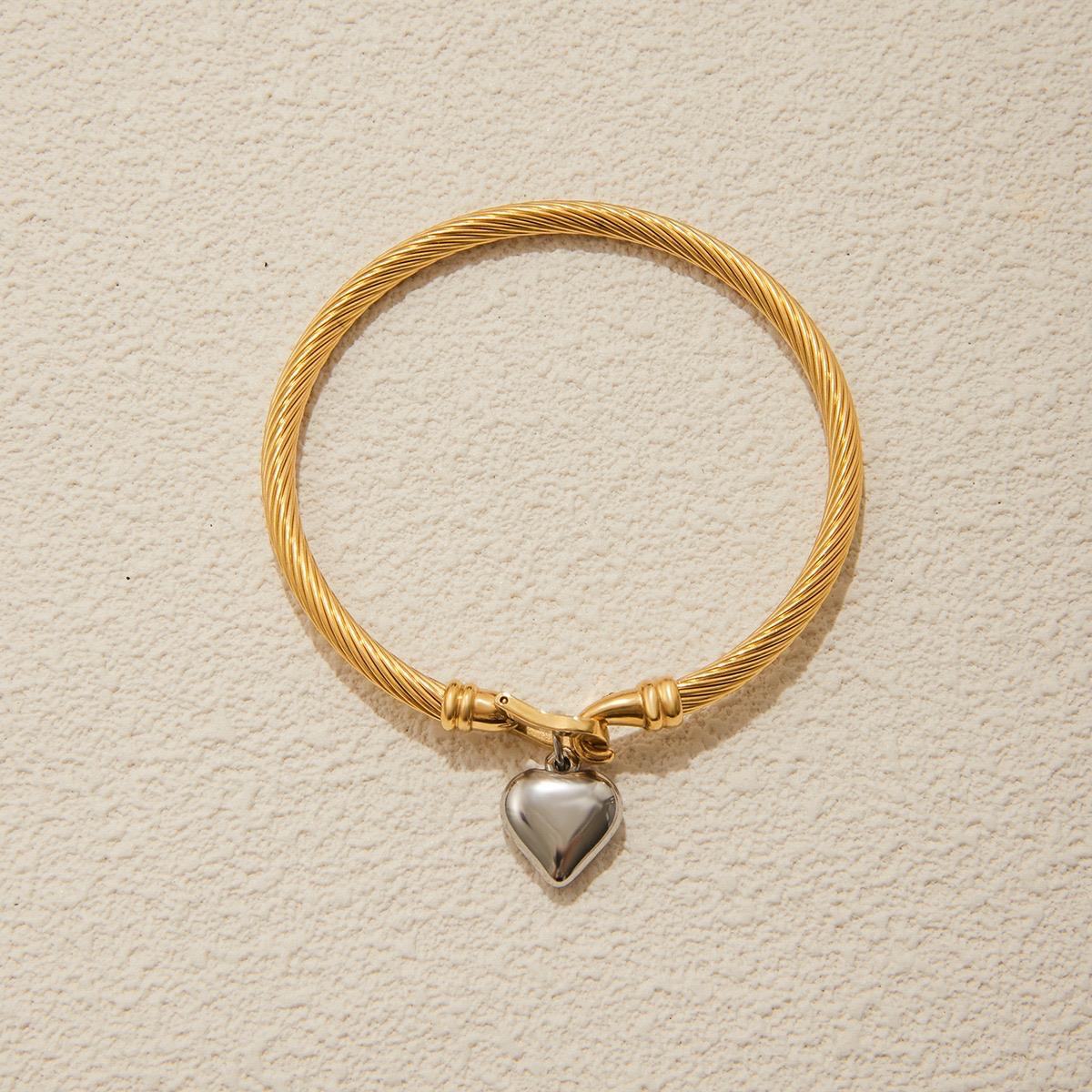Amora Two-Tone Heart Bangle