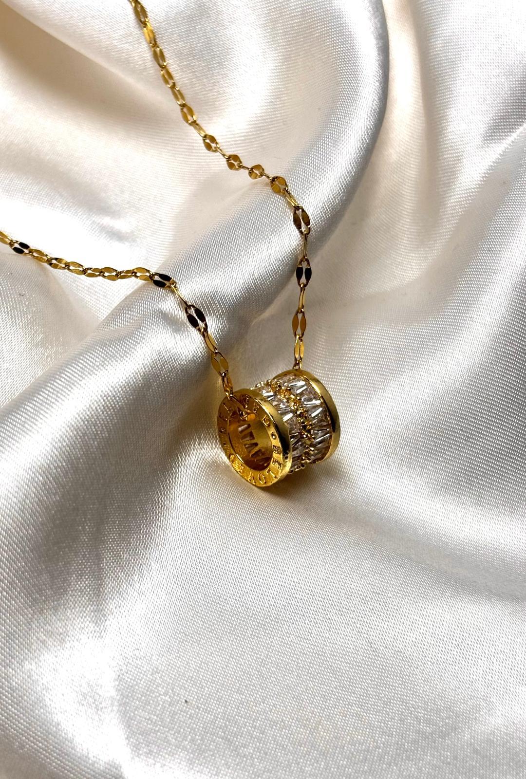 Zirconia Barrel Necklace