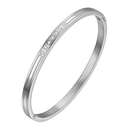 Zircon Silver Bangle