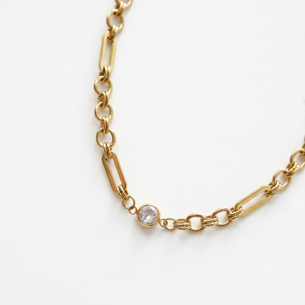Bezel Link Necklace