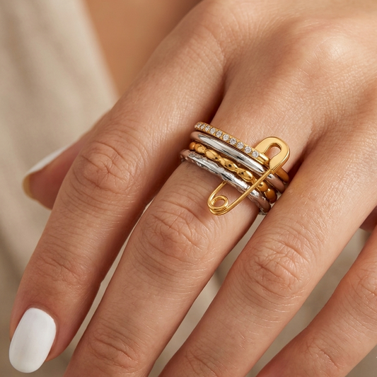 Evie Safety Pin Ring
