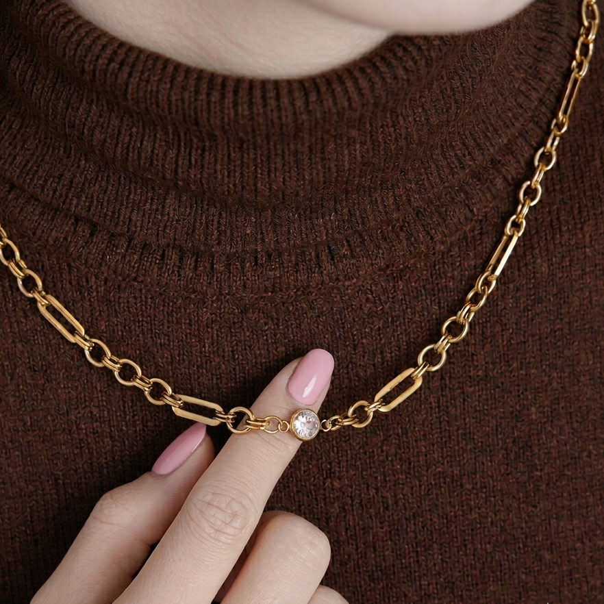 Bezel Link Necklace
