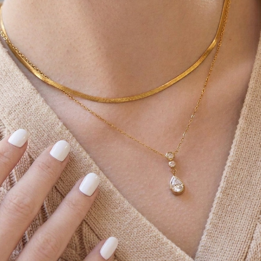 Teardrop Layered Necklace
