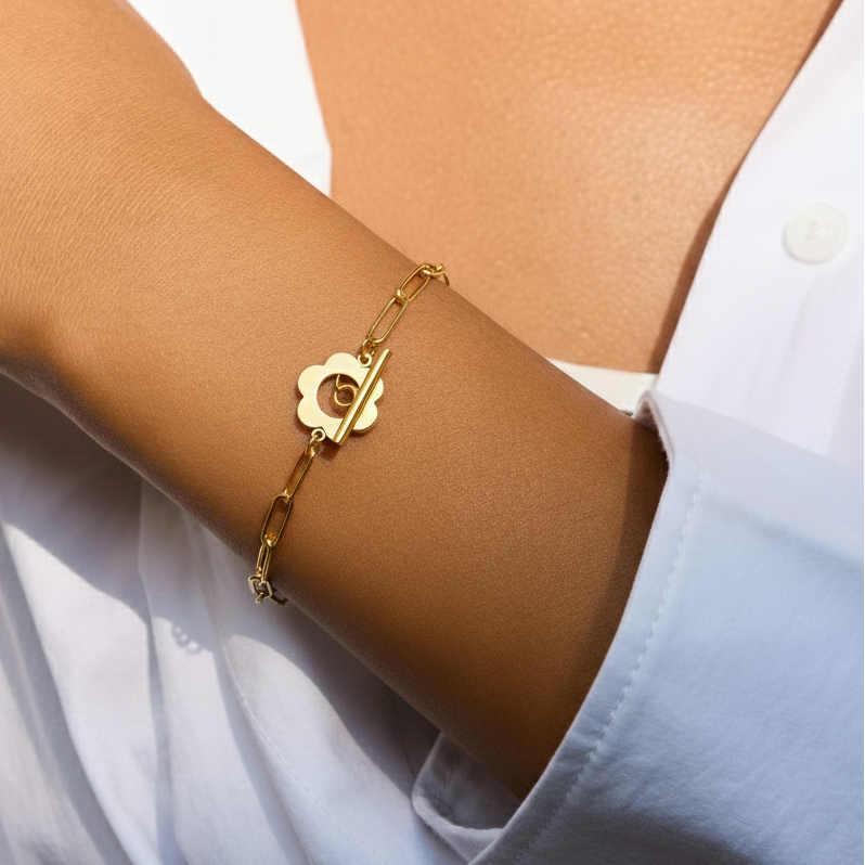 Paperclip Flower Bracelet