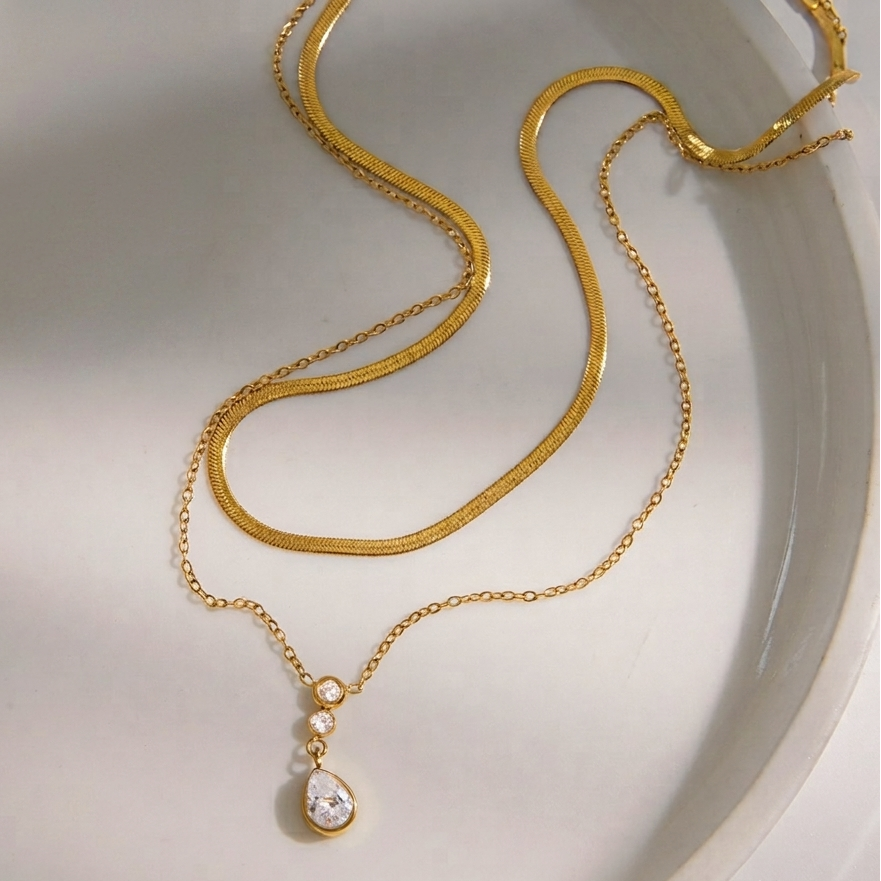 Teardrop Layered Necklace