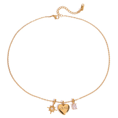 Mom Heart Charm Necklace
