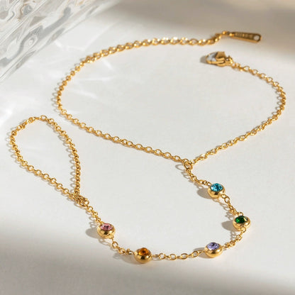 Multi-Stone Hand Chain