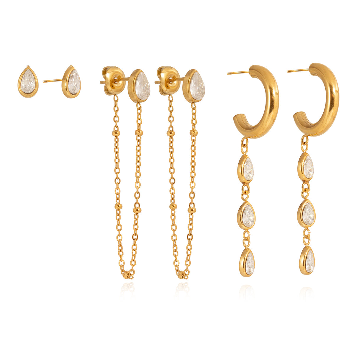 Noelle Earrings Earrings ( Set of 3 Pairs)