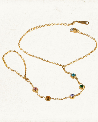 Multi-Stone Hand Chain