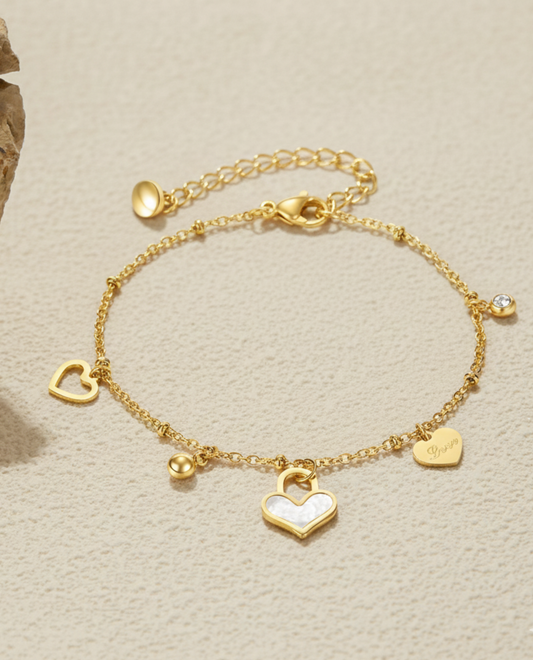 Hearts Charm Bracelet