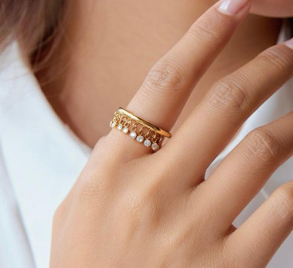 Zircon Tassel Ring
