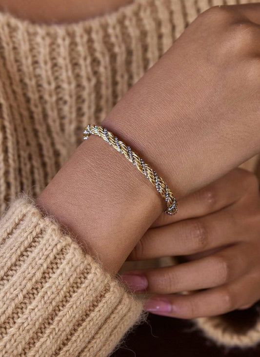 Dual Tone Twist Bracelet