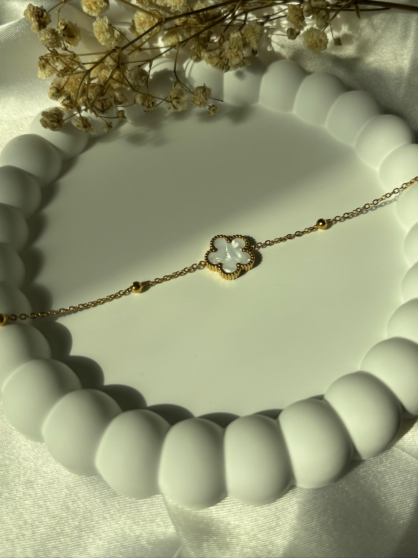 White Flower Bracelet