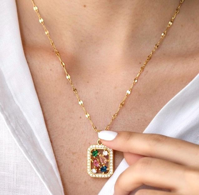 Multicolored Zirconia Necklace