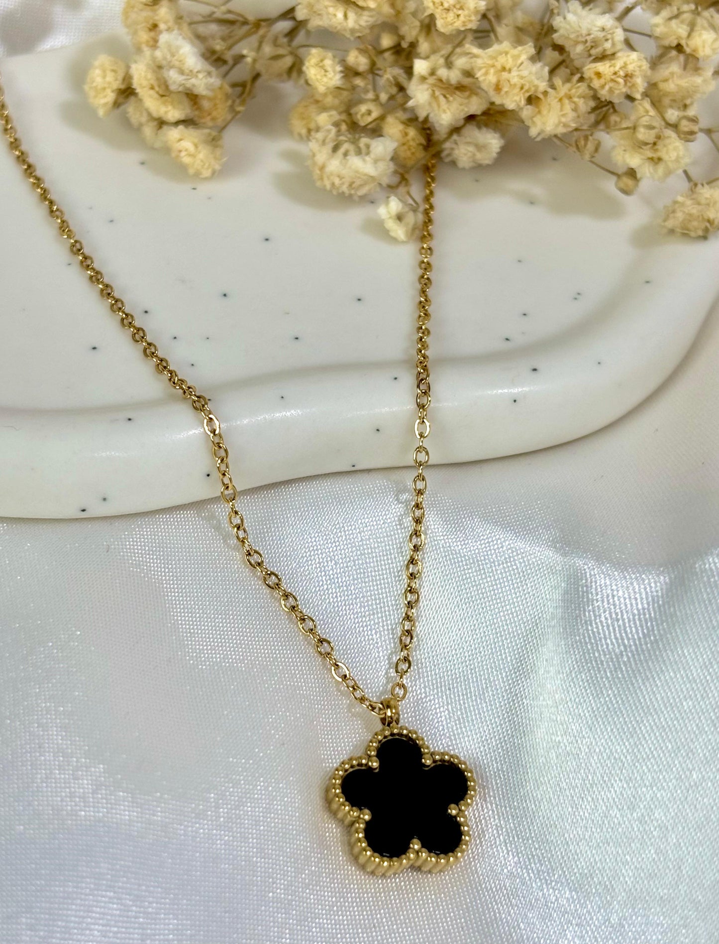 Black Flower Necklace