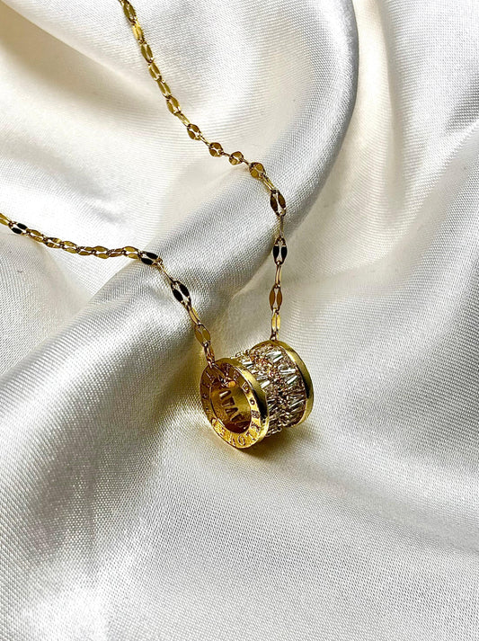 Zirconia Barrel Necklace