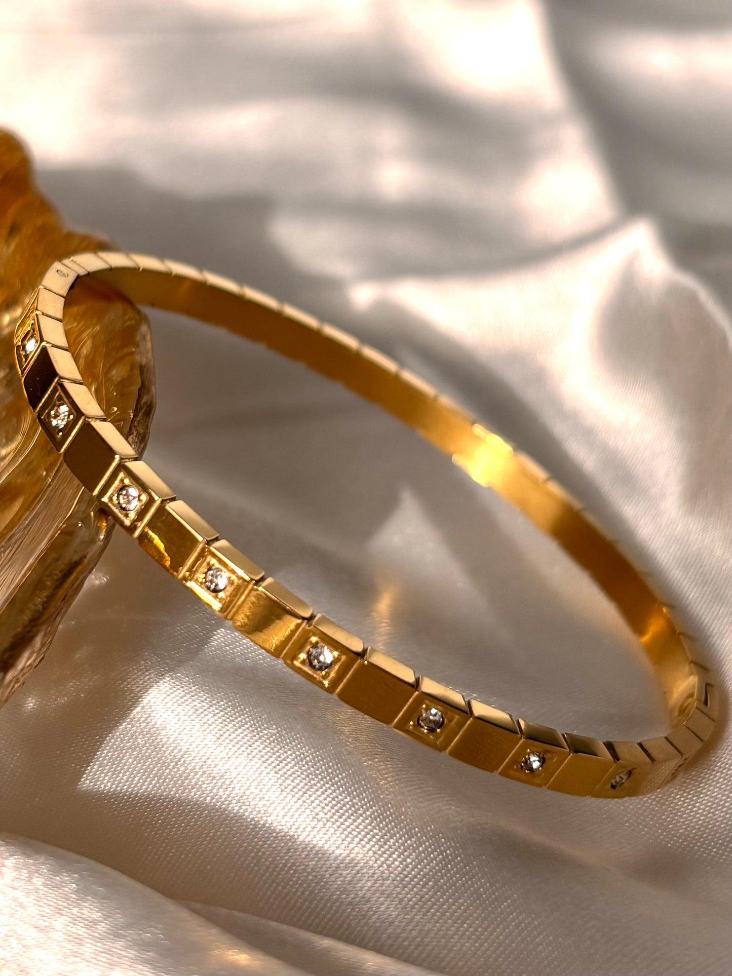 Zirconia Grid Bangle