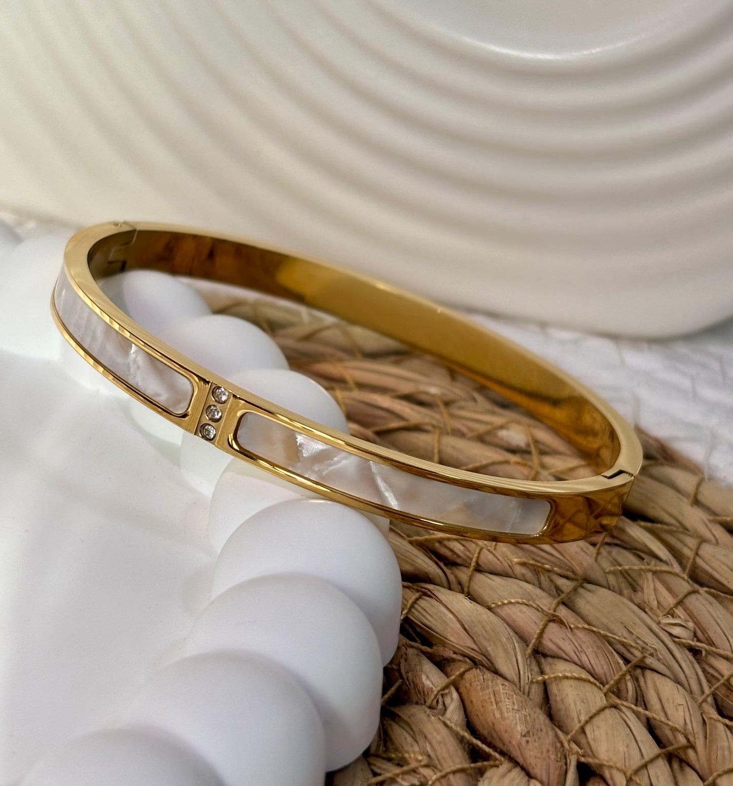 Lustre White Bangle