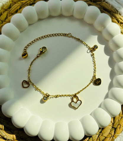 Hearts Charm Bracelet