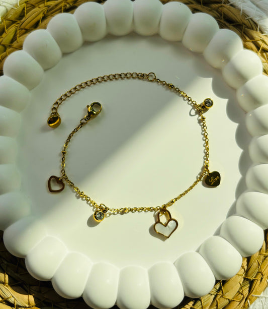 Hearts Charm Bracelet