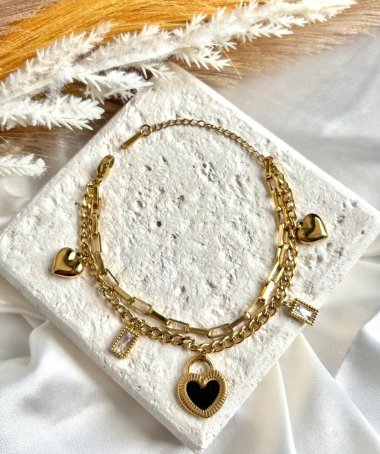 Layered Heart Bracelet