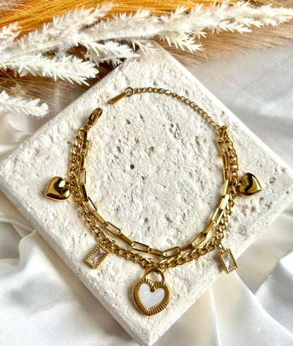 Layered Heart Bracelet